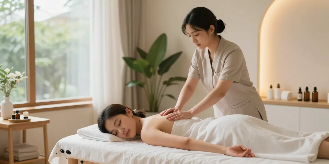 Experience soothing 선릉출장안마 in a tranquil wellness studio with a professional massage session.