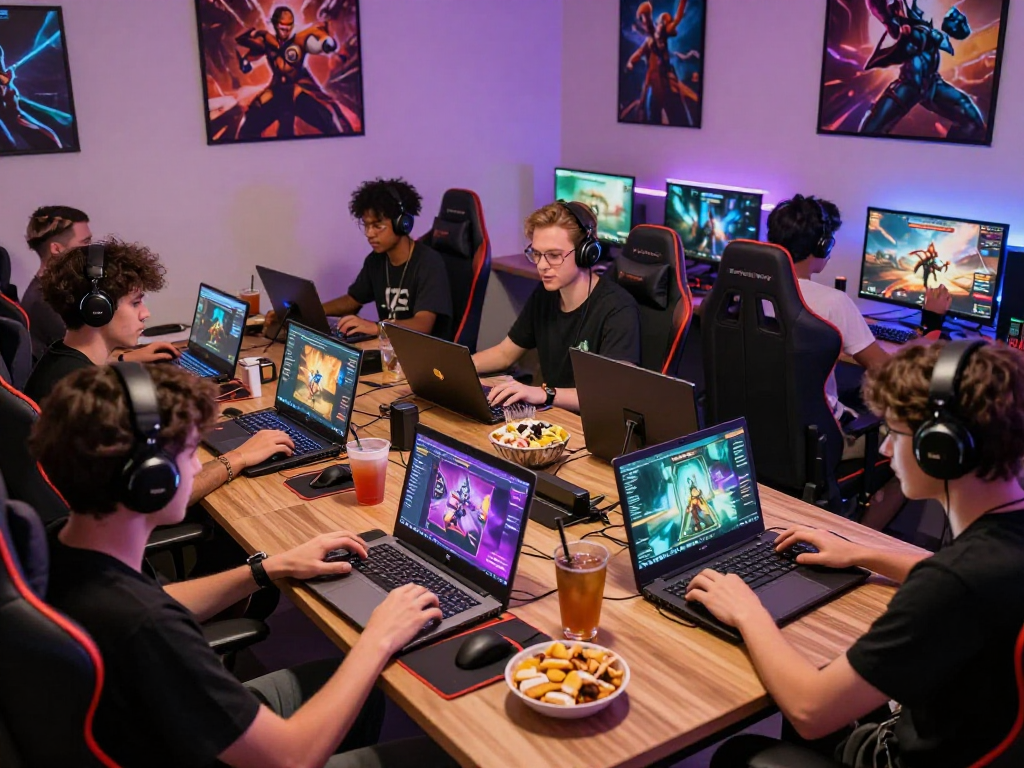 Engaged players enjoying interactive html porn games in a vibrant gaming environment.