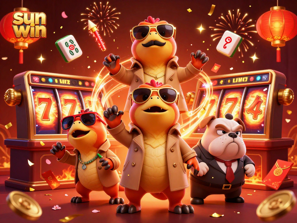 Experience the lively sun win slots scene as raptors attempt to enter a VIP lounge.