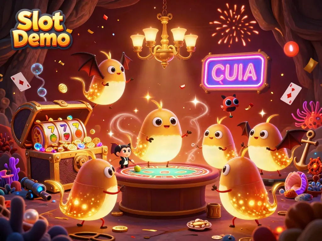 Engage in Slot Demo gameplay with vibrant glowworms illuminating a thrilling cave casino scene.