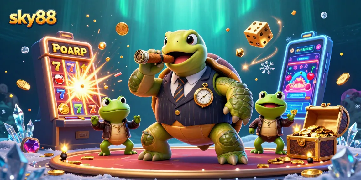 Experience thrilling moments with sky88 in this vibrant casino scene filled with games and excitement