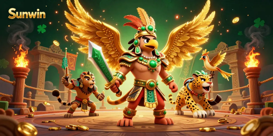 Engage in exhilarating gameplay at Sunwin with dynamic warriors and golden tokens.